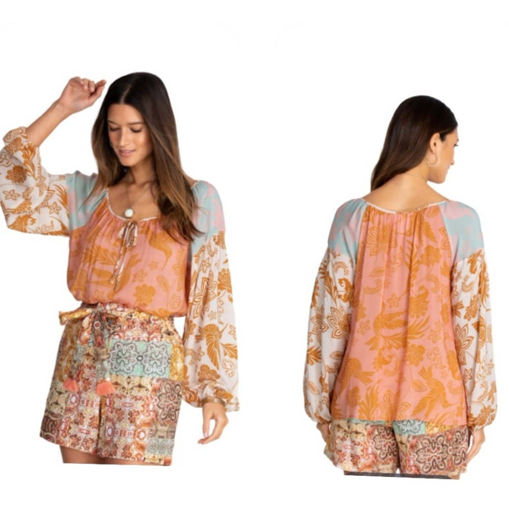 Johnny Was WAIMEA MIXED PEASANT TOP